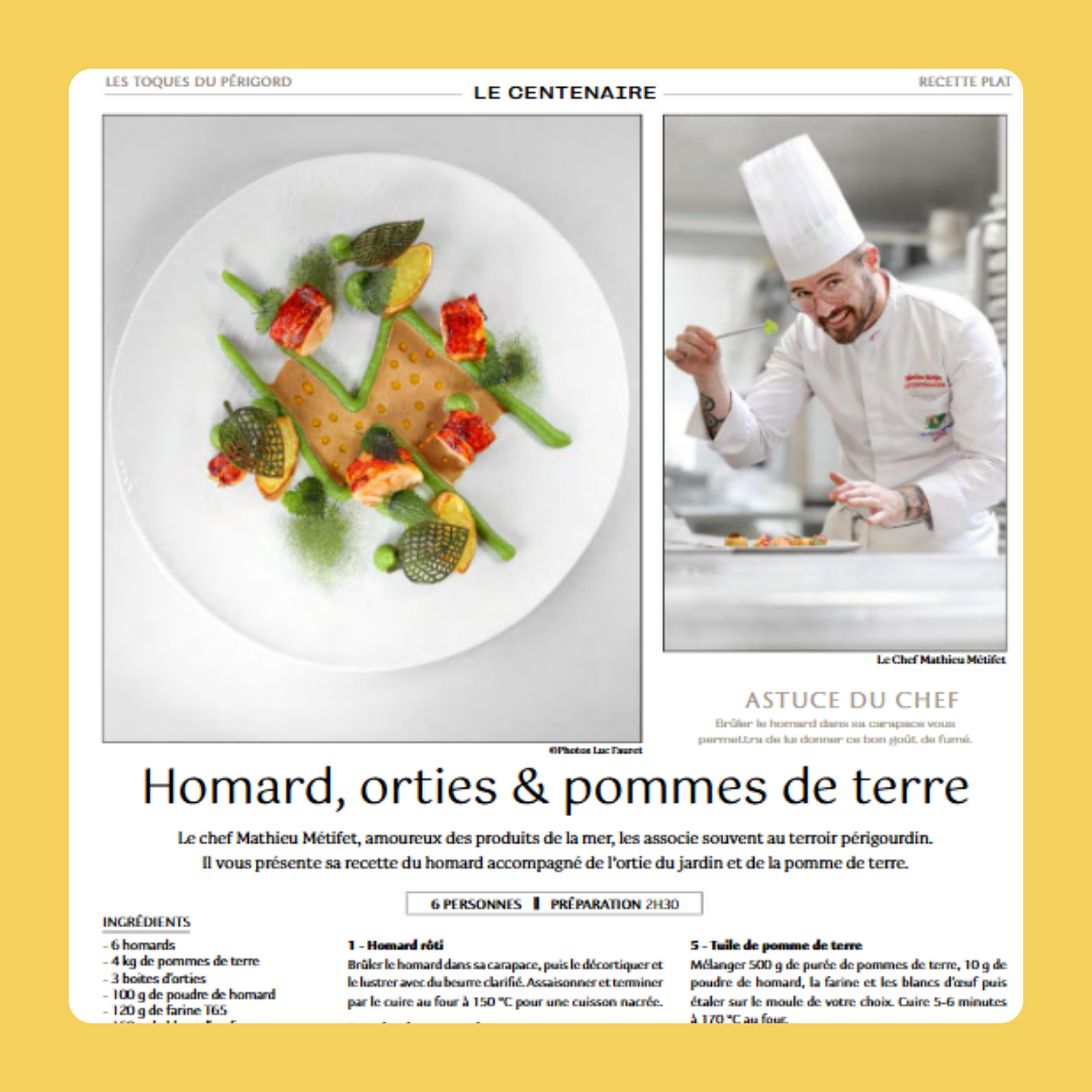 Le Chef Mathieu Métifet met le terroir à l’honneur au Centenaire